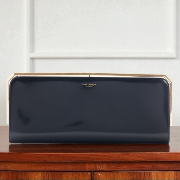 Saint Laurent SLP Patent Leather Frame Clutch Bag - Picture 8 of 16